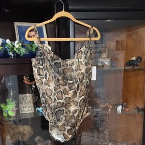 Michael Kors Snakeskin Print Swim Suit